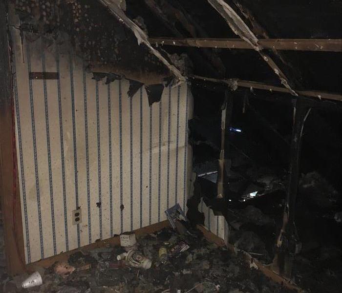 Bedroom affected by fire