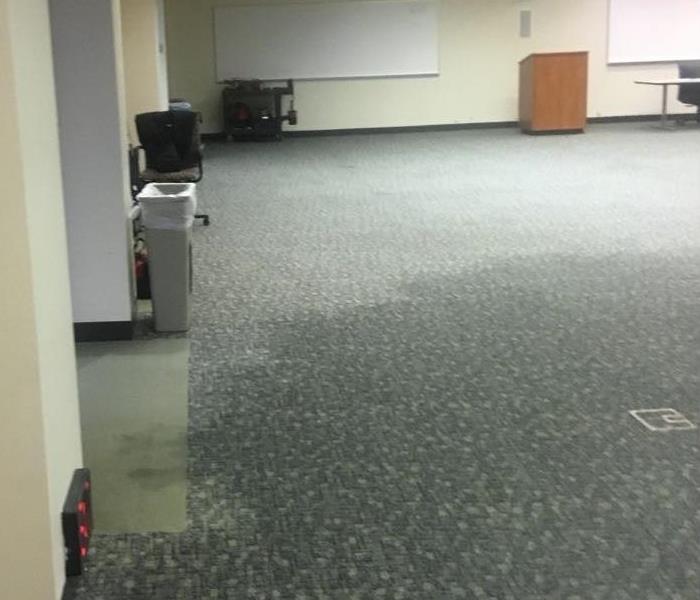 water damage affected conference room